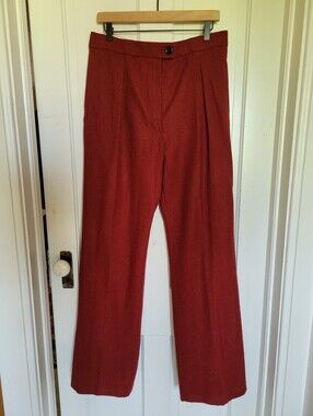 NWOT Mango Wool Straight-Leg High-Rise Trousers